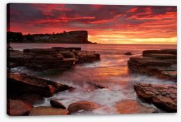 Blazing sunrise from Avalon Beach Stretched Canvas 83799346