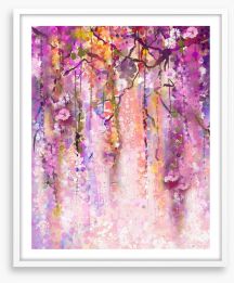 Cascading wisteria Framed Art Print 83958021