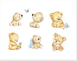 Six little bears Art Print 84073053