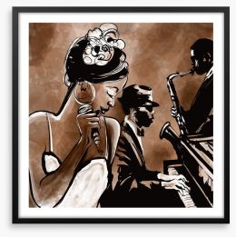 The singer and the sax Framed Art Print 85040725