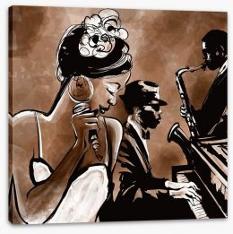 The singer and the sax Stretched Canvas 85040725