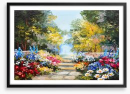 The garden path Framed Art Print 85122561