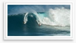 Surfing duo panorama Framed Art Print 85594733