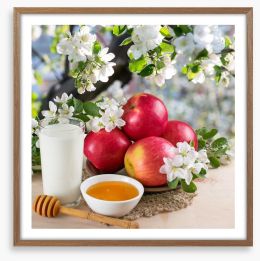 Apples and honey Framed Art Print 85630850