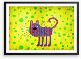 Striped cat with spots Framed Art Print 86925576