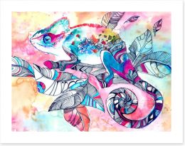 Colourful chameleon Art Print 87232360