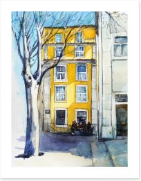 The old yellow house Art Print 87408006