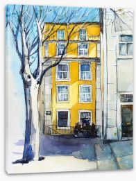 The old yellow house Stretched Canvas 87408006