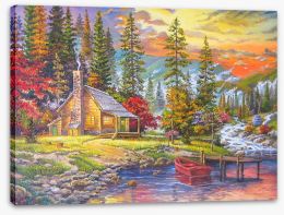 By the Autumn lake Stretched Canvas 87467183