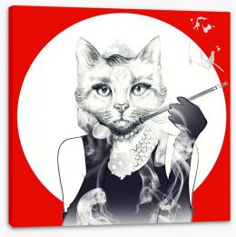 Feline of the night Stretched Canvas 87593505