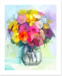 Still life of gerbera flowers Art Print 87696891