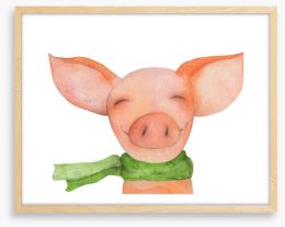 Pig in a scarf Framed Art Print 87984898