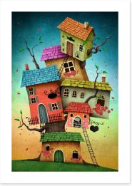 Tree houses Art Print 88277117