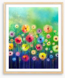 Bright sunny flowers Framed Art Print 89017556