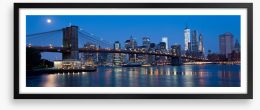 Manhattan moon panorama Framed Art Print 90554298