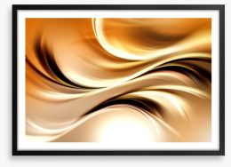 Golden waves Framed Art Print 90602431