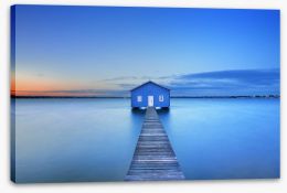 Sunrise at Matilda Bay boathouse Stretched Canvas 90812535