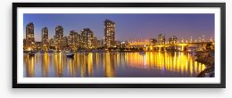 Vancouver skyline reflections Framed Art Print 90977479