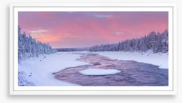 Almost frozen panorama Framed Art Print 91621826