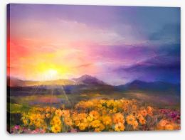 Golden daisy sunset Stretched Canvas 92089300
