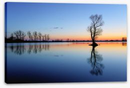Silhouette tree reflections Stretched Canvas 93367484