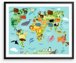 Animal world Framed Art Print 93993311