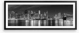 Manhattan panoramic at night Framed Art Print 94054059