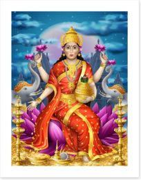 Golden goddess Lakshmi Art Print 94832453