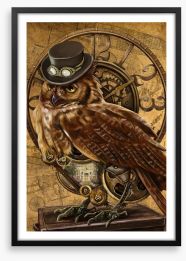 Steampunk owl Framed Art Print 95164409