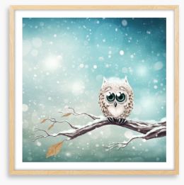 Little snow owl Framed Art Print 95213877