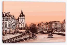 The banks of the River Seine Stretched Canvas 95601221