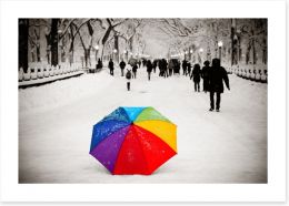 Rainbow umbrella Art Print 95899393