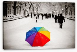 Rainbow umbrella Stretched Canvas 95899393