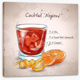 Negroni cocktail Stretched Canvas 95980069