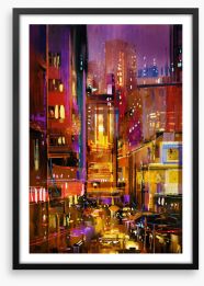 Twilight in the city Framed Art Print 96396808