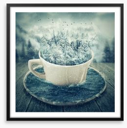 A cup of winter Framed Art Print 96398860