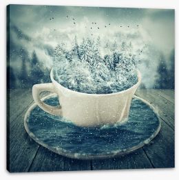A cup of winter Stretched Canvas 96398860
