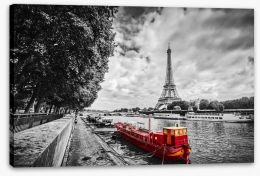 Houseboat on the Seine Stretched Canvas 96836193