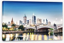 Dusk across the Yarra Stretched Canvas 98549652