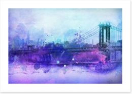 Manhattan Bridge hues Art Print 99043267