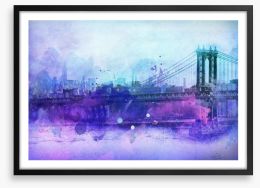Manhattan Bridge hues Framed Art Print 99043267