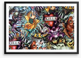 Love kills Framed Art Print 99778877