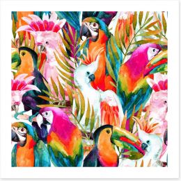 Parrots and cockatoo Art Print 99872538