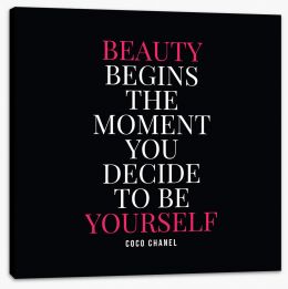 Beauty begins Stretched Canvas AA00053
