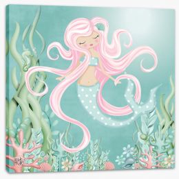 The mermaid with pink hair Stretched Canvas KB0005