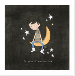 To the moon and back Art Print KB0006