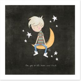 To the moon and back Art Print KB0007