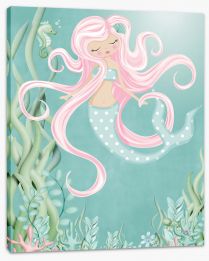 The mermaid with pink hair Stretched Canvas KB0010