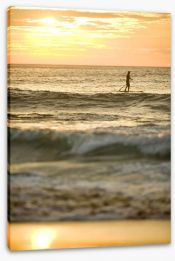 Avalon beach paddle boarder at sunrise