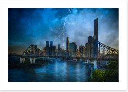 Storey Bridge storm Art Print NB0029